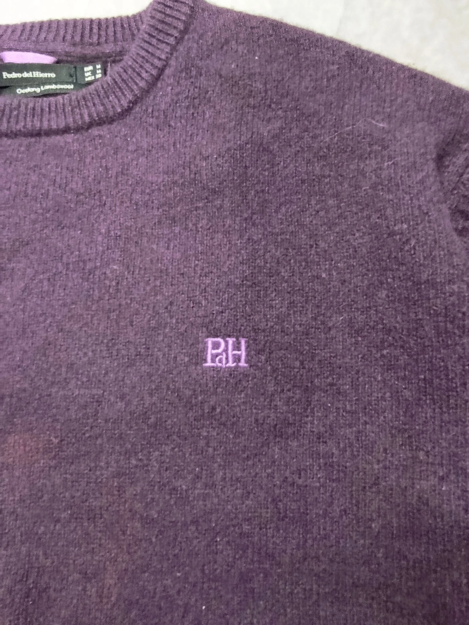 Jersey morado Pedro del Hierro (Lana Geelong Lambswool) / Pedro del Hierro purple sweater (Geelong Lambswool, Talla / Size M) – photo 3